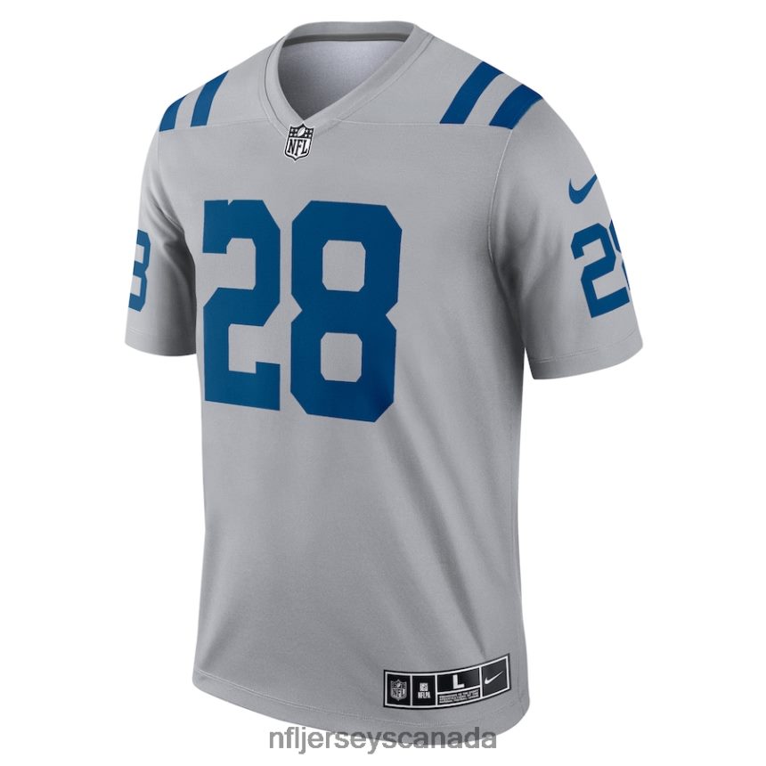 Men Indianapolis Colts Jonathan Taylor Nike Gray Inverted Legend Jersey Clothing NFL TBXFR62022