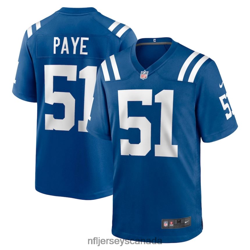 Men Indianapolis Colts Kwity Paye Nike Royal Game Jersey Clothing NFL TBXFR64315