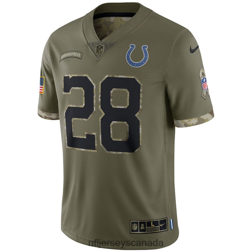 Men Indianapolis Colts Nike Olive 2022 Salute To Service Limited Jersey Clothing NFL TBXFR62336