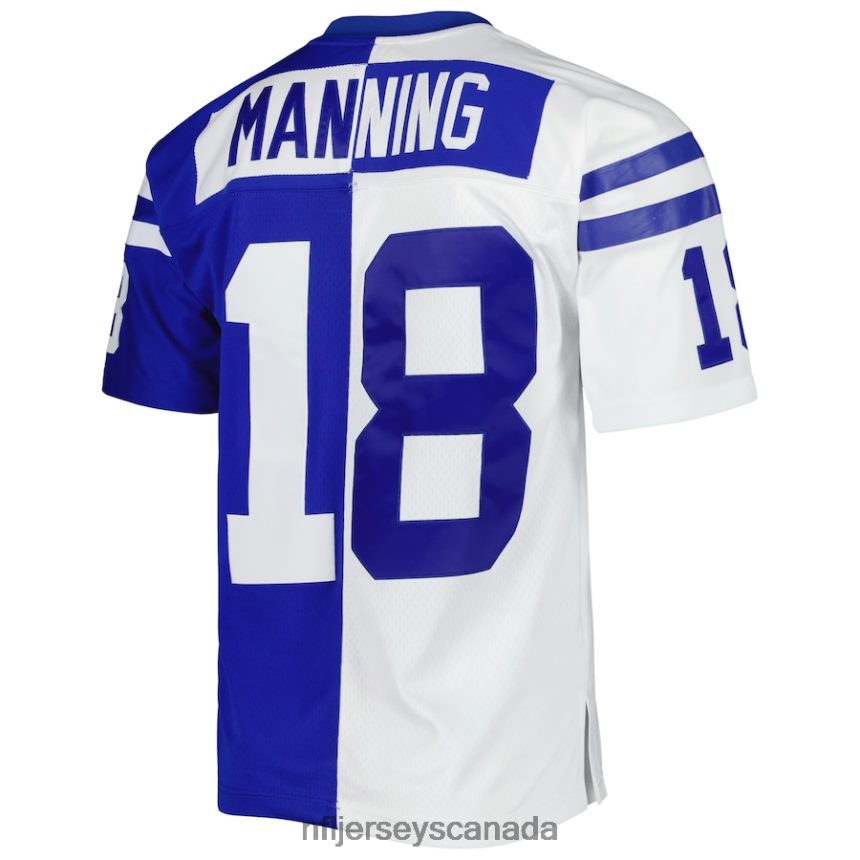 Men Indianapolis Colts Peyton Manning Mitchell  Ness Royal/White 1998 Split Legacy Replica Jersey Clothing NFL TBXFR63515