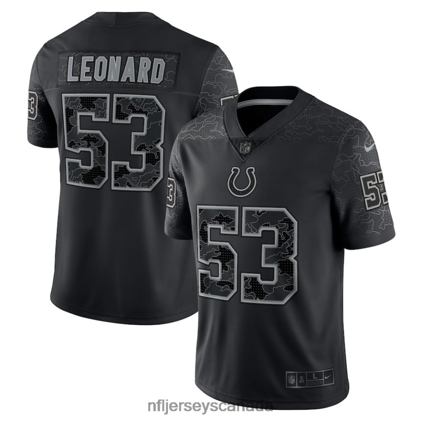 Men Indianapolis Colts Shaquille Leonard Nike Black RFLCTV Limited Jersey Clothing NFL TBXFR63338
