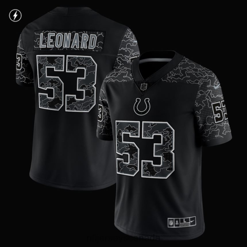 Men Indianapolis Colts Shaquille Leonard Nike Black RFLCTV Limited Jersey Clothing NFL TBXFR63338