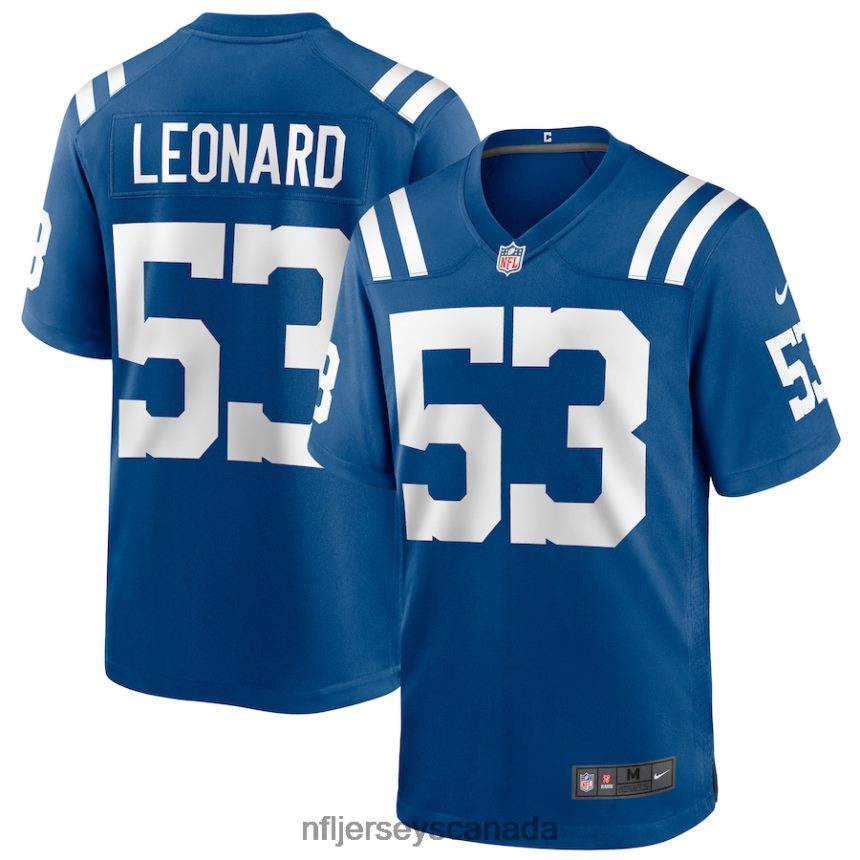 Men Indianapolis Colts Shaquille Leonard Nike Royal Game Player Jersey Clothing NFL TBXFR61328