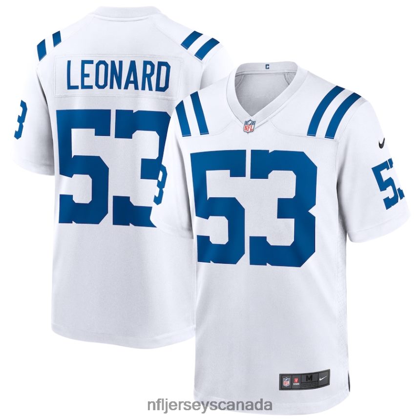 Men Indianapolis Colts Shaquille Leonard Nike White Game Player Jersey Clothing NFL TBXFR62773