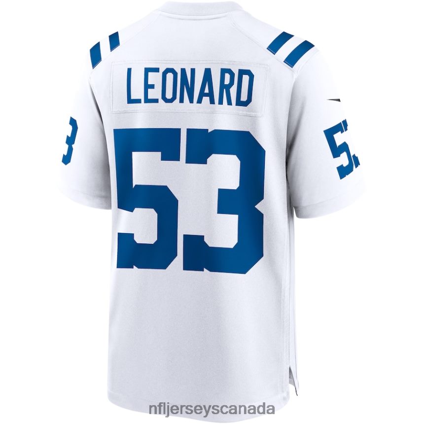 Men Indianapolis Colts Shaquille Leonard Nike White Game Player Jersey Clothing NFL TBXFR62773