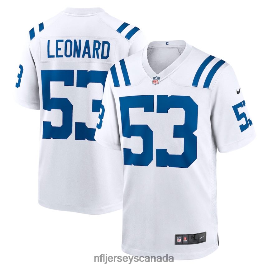 Men Indianapolis Colts Shaquille Leonard Nike White Player Game Jersey Clothing NFL TBXFR64922