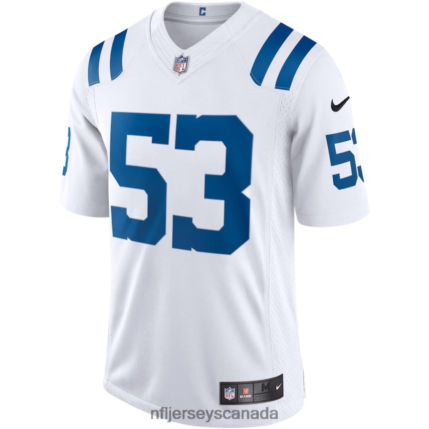 Men Indianapolis Colts Shaquille Leonard Nike White Vapor Limited Jersey Clothing NFL TBXFR62633