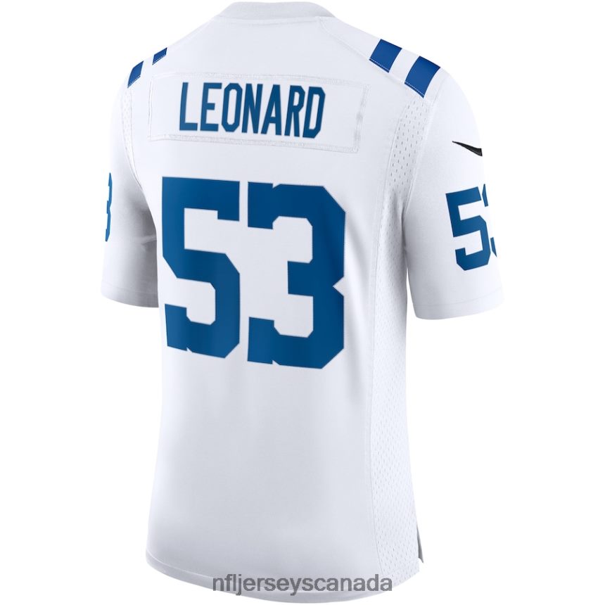 Men Indianapolis Colts Shaquille Leonard Nike White Vapor Limited Jersey Clothing NFL TBXFR62633