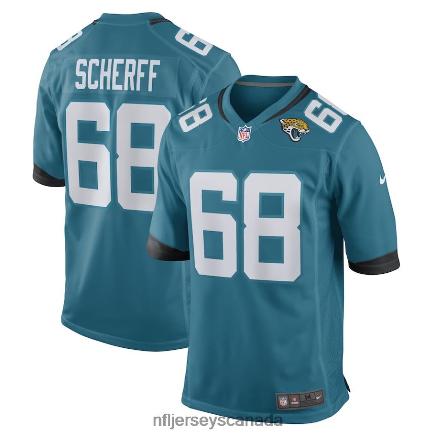 Men Jacksonville Jaguars Brandon Scherff Nike Teal Game Player Jersey Clothing NFL TBXFR64513