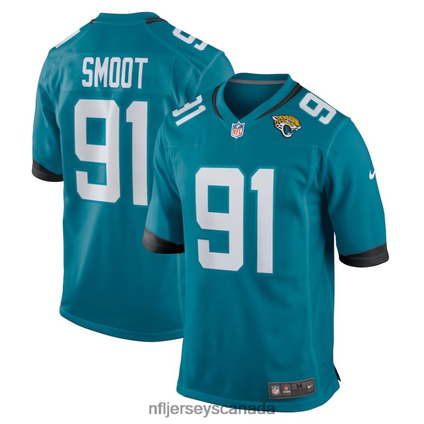 Men Jacksonville Jaguars Dawuane Smoot Nike Teal Game Jersey Clothing NFL TBXFR64813