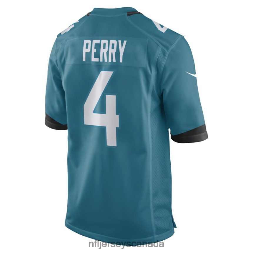 Men Jacksonville Jaguars EJ Perry Nike Teal Game Player Jersey Clothing NFL TBXFR64503