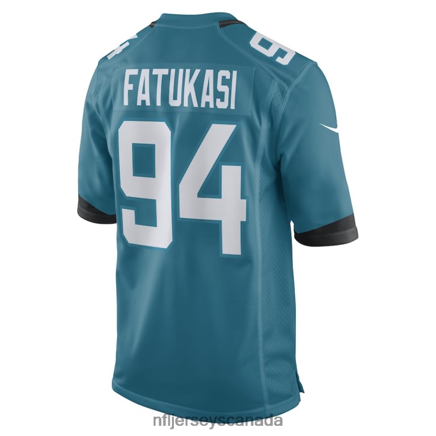 Men Jacksonville Jaguars Folorunso Fatukasi Nike Teal Game Player Jersey Clothing NFL TBXFR64517