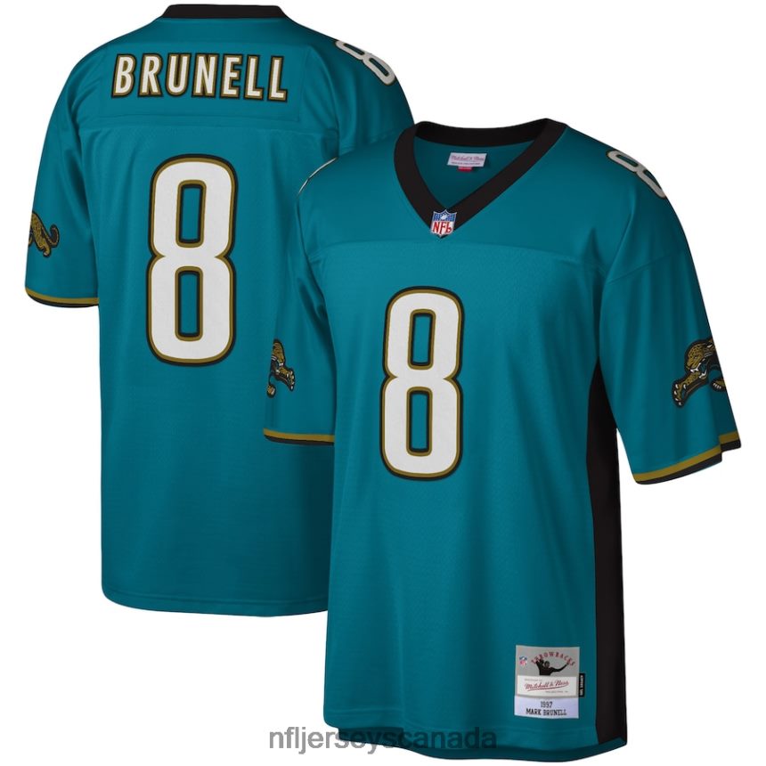 Men Jacksonville Jaguars Mark Brunell Mitchell  Ness Teal Legacy Replica Jersey Clothing NFL TBXFR61577
