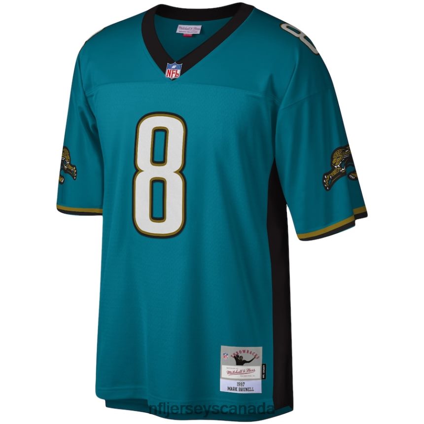 Men Jacksonville Jaguars Mark Brunell Mitchell  Ness Teal Legacy Replica Jersey Clothing NFL TBXFR61577