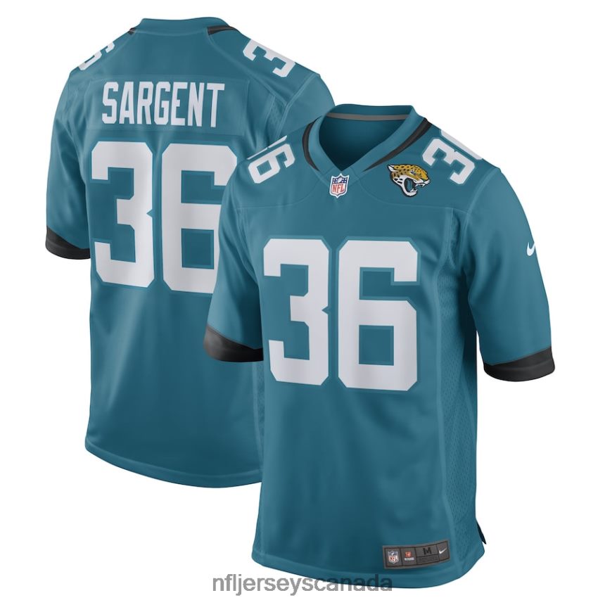 Men Jacksonville Jaguars Mekhi Sargent Nike Teal Game Player Jersey Clothing NFL TBXFR66373