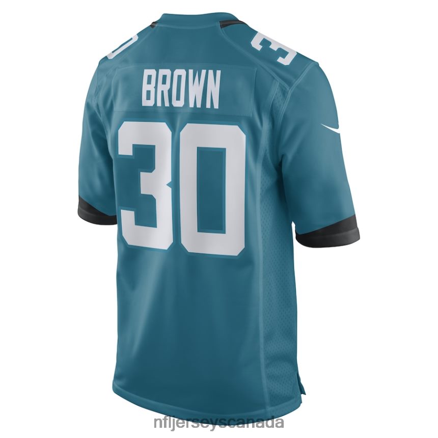 Men Jacksonville Jaguars Montaric Brown Nike Teal Game Player Jersey Clothing NFL TBXFR64192