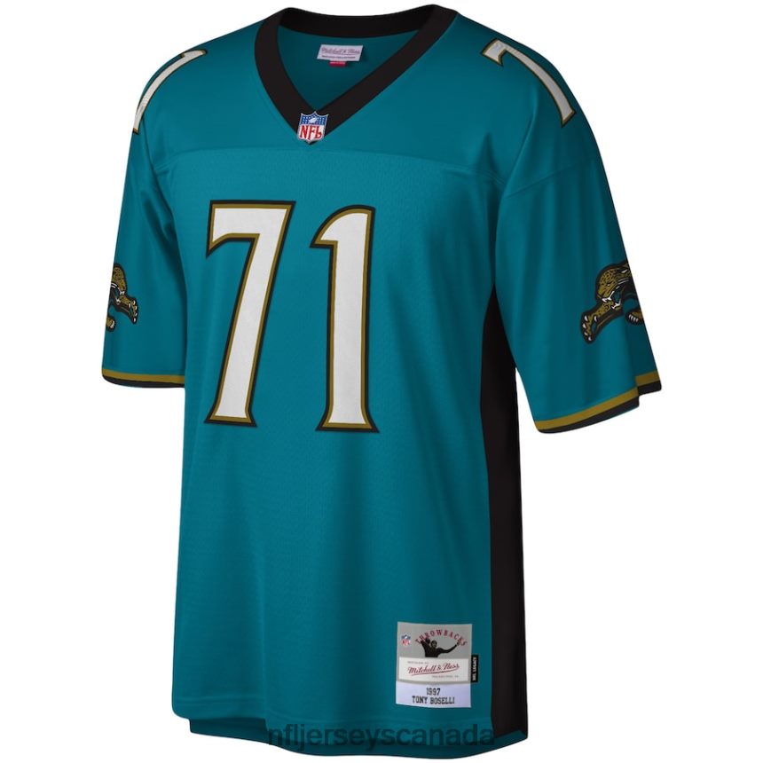 Men Jacksonville Jaguars Tony Boselli Mitchell  Ness Teal Legacy Replica Jersey Clothing NFL TBXFR61284