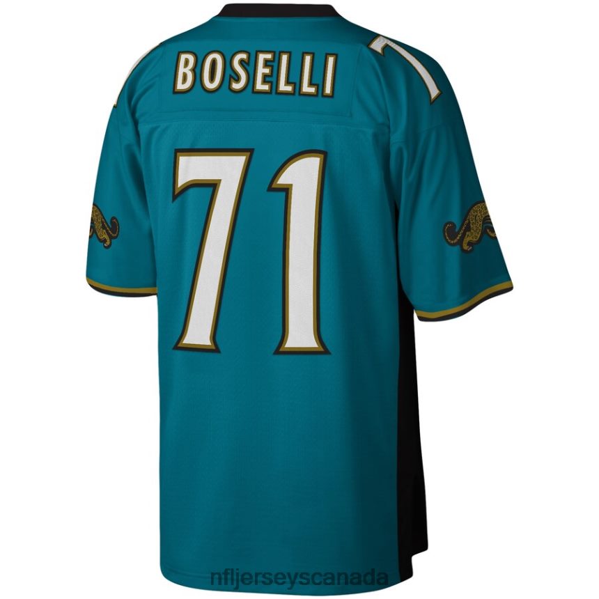 Men Jacksonville Jaguars Tony Boselli Mitchell  Ness Teal Legacy Replica Jersey Clothing NFL TBXFR61284