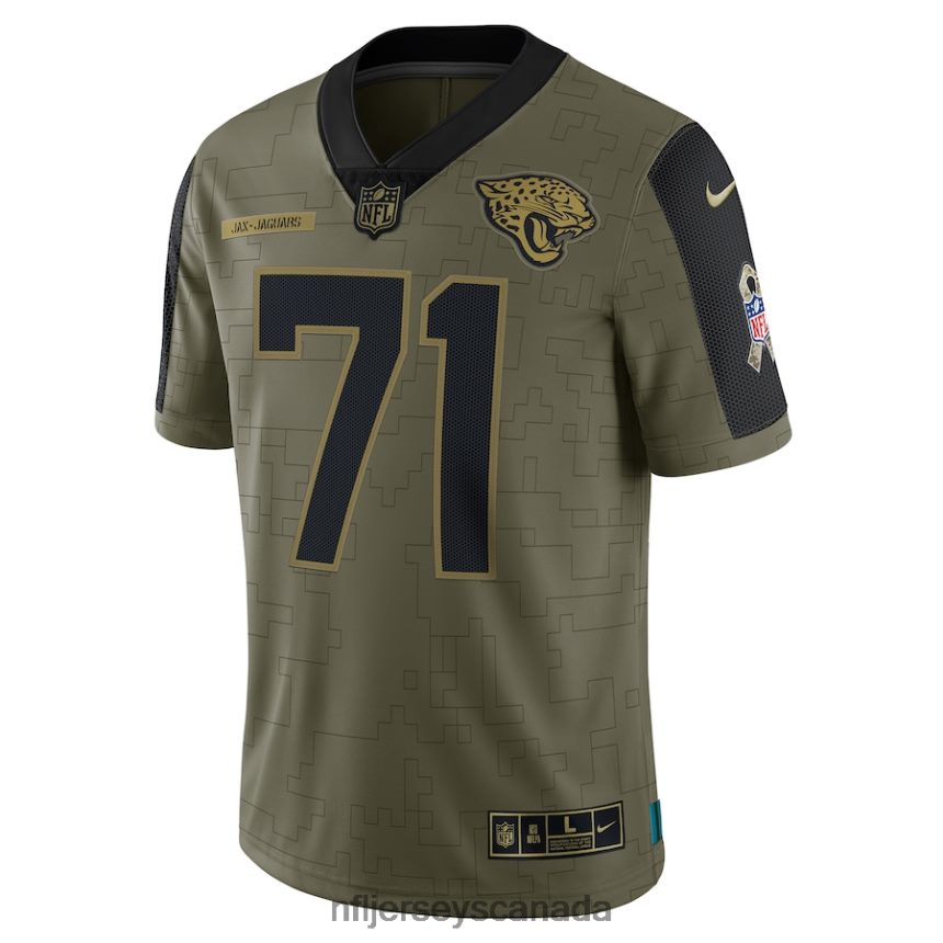 Men Jacksonville Jaguars Tony Boselli Nike Olive 2021 Salute To Service Retired Player Limited Jersey Clothing NFL TBXFR63068