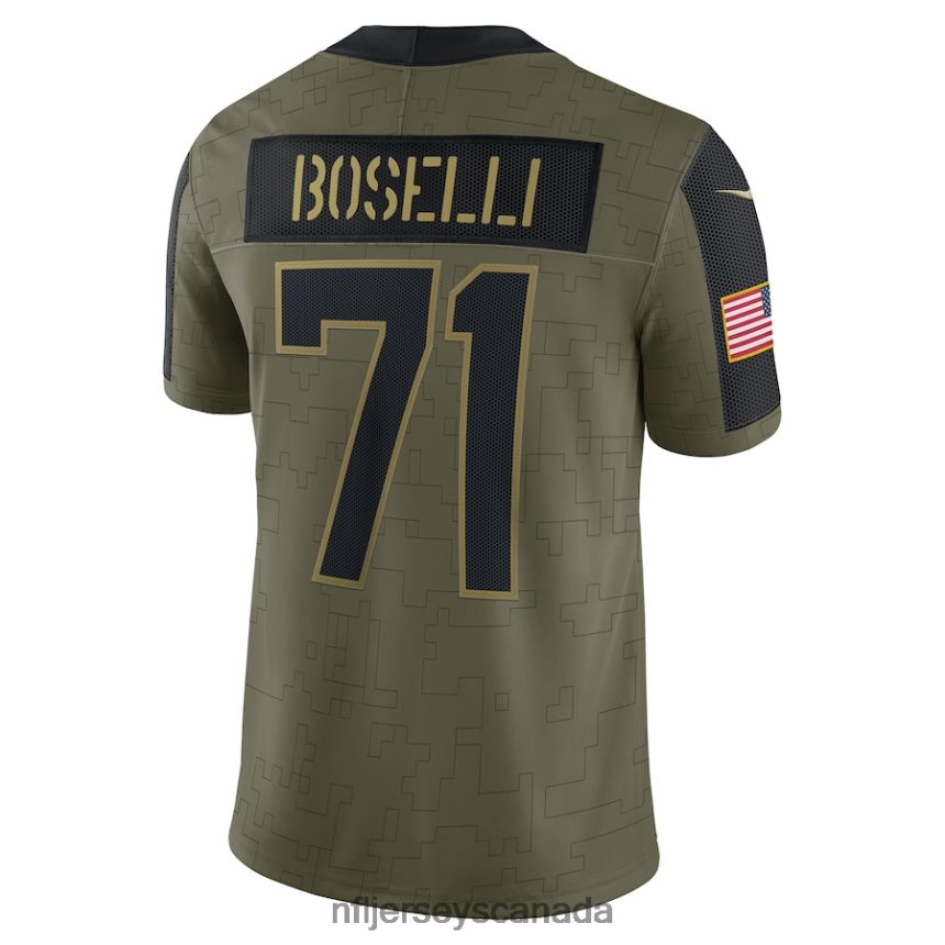 Men Jacksonville Jaguars Tony Boselli Nike Olive 2021 Salute To Service Retired Player Limited Jersey Clothing NFL TBXFR63068