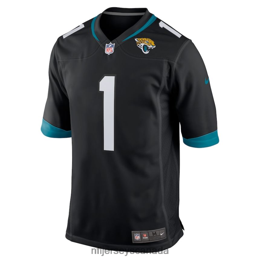 Men Jacksonville Jaguars Travis Etienne Nike Black Game Jersey Clothing NFL TBXFR6403