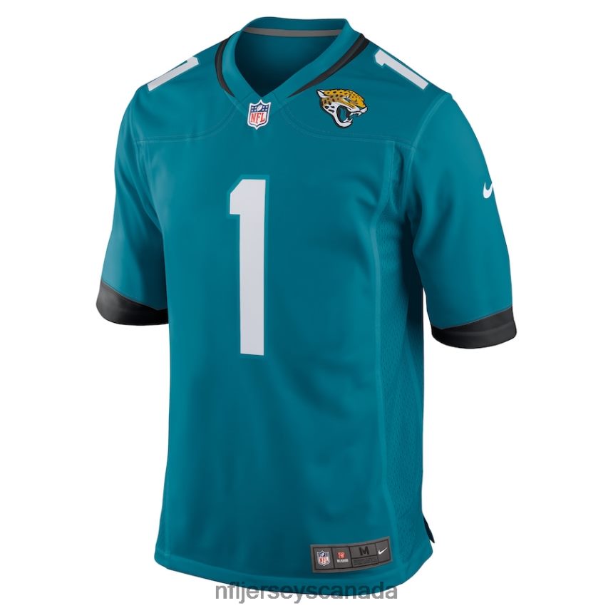 Men Jacksonville Jaguars Travis Etienne Nike Teal Game Jersey Clothing NFL TBXFR6708