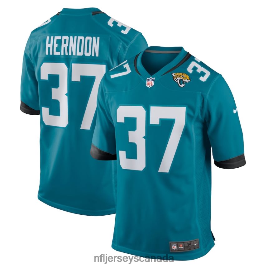 Men Jacksonville Jaguars Tre Herndon Nike Teal Game Jersey Clothing NFL TBXFR64515