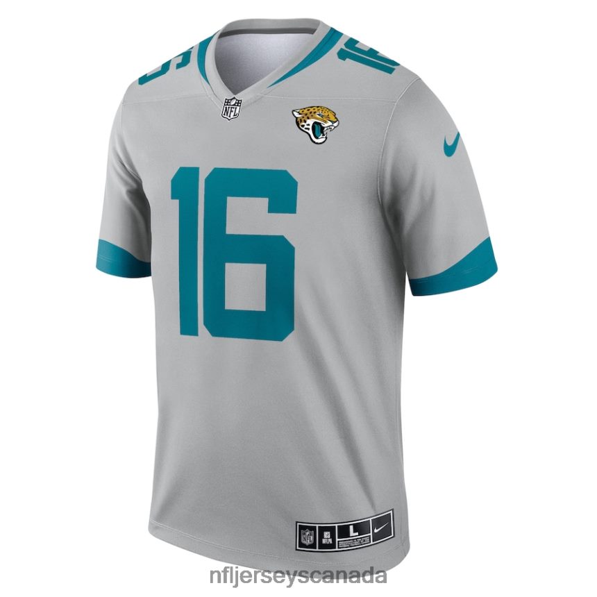 Men Jacksonville Jaguars Trevor Lawrence Nike Silver Inverted Legend Jersey Clothing NFL TBXFR6757