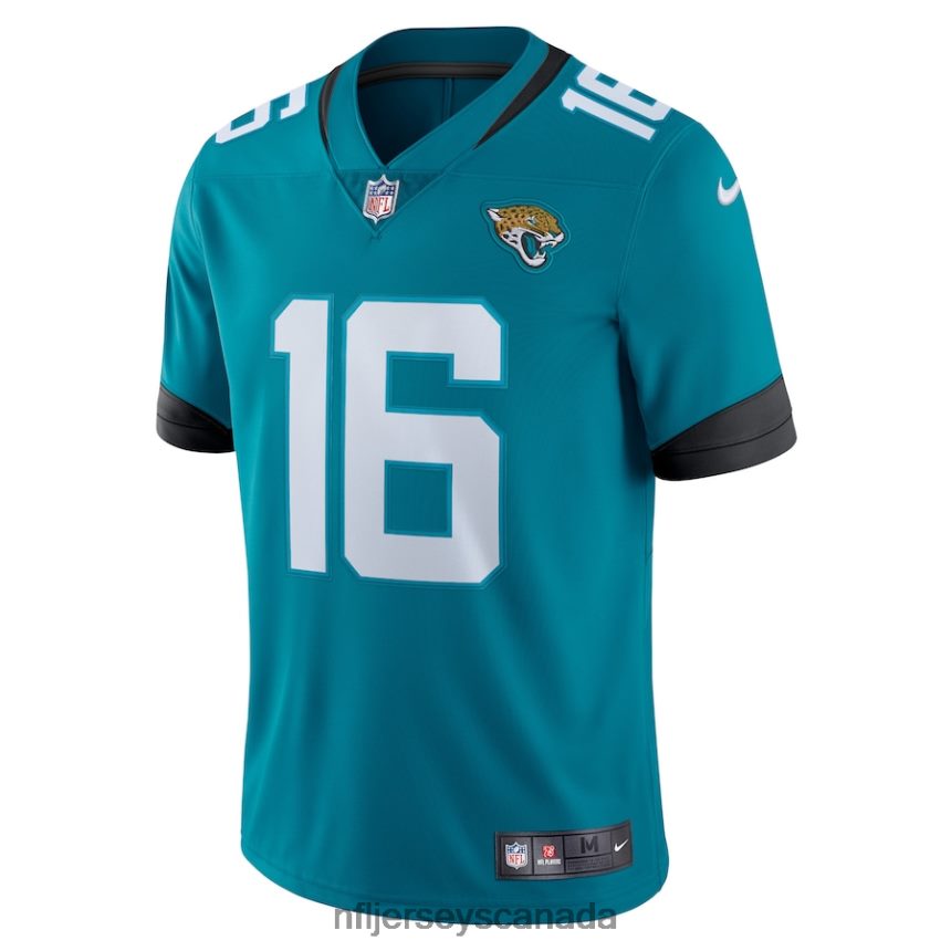 Men Jacksonville Jaguars Trevor Lawrence Nike Teal Vapor Limited Jersey Clothing NFL TBXFR6876