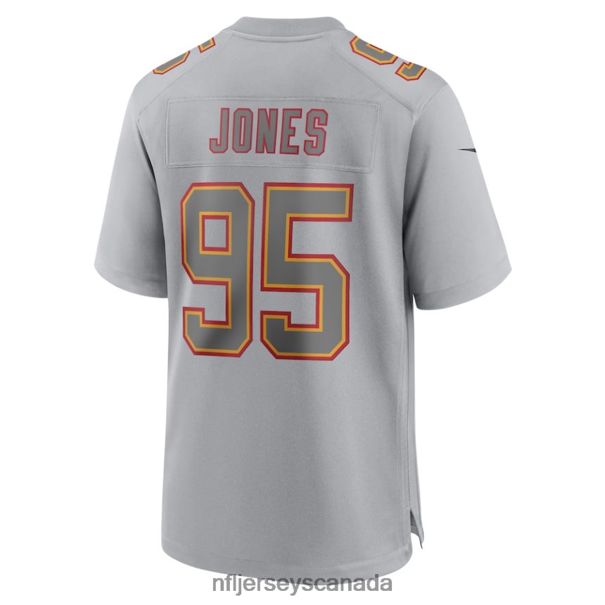 Men Kansas City Chiefs Chris Jones Nike Gray Super Bowl LVII Patch Atmosphere Fashion Game Jersey Clothing NFL TBXFR6261