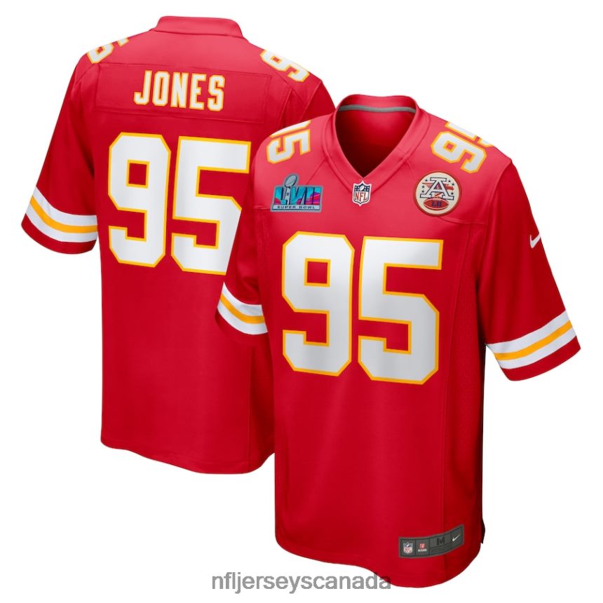 Men Kansas City Chiefs Chris Jones Nike Red Super Bowl LVII Patch Game Jersey Clothing NFL TBXFR6127