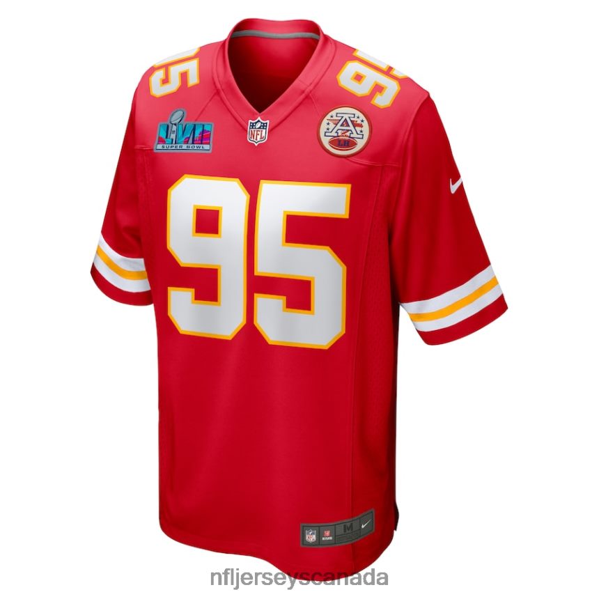 Men Kansas City Chiefs Chris Jones Nike Red Super Bowl LVII Patch Game Jersey Clothing NFL TBXFR6127
