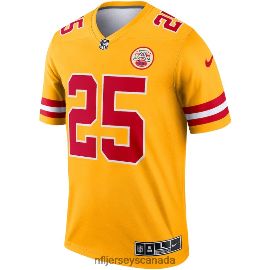 Men Kansas City Chiefs Clyde Edwards-Helaire Nike Gold Inverted Legend Jersey Clothing NFL TBXFR61603