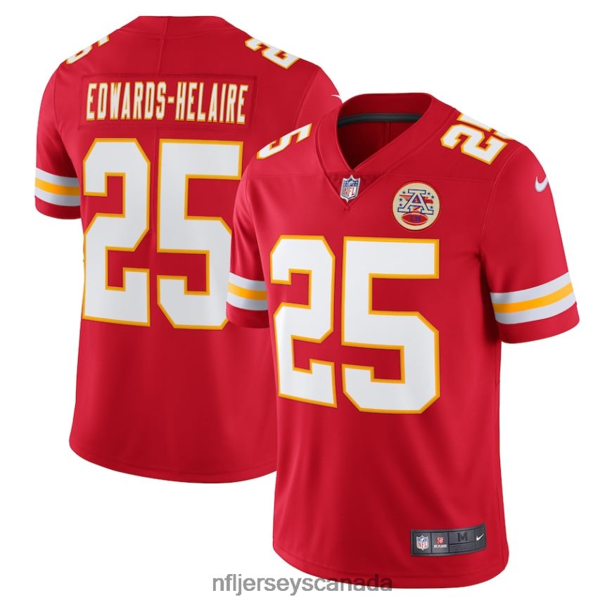 Men Kansas City Chiefs Clyde Edwards-Helaire Nike Red Vapor Limited Jersey Clothing NFL TBXFR62736