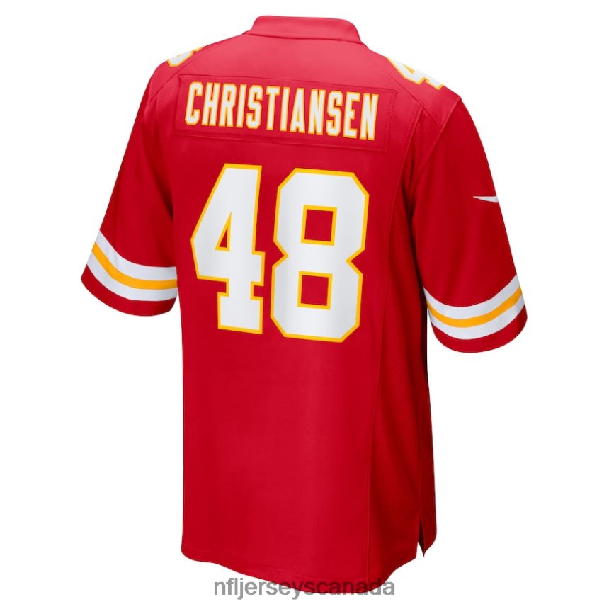 Men Kansas City Chiefs Cole Christiansen Nike Red Game Player Jersey Clothing NFL TBXFR63639