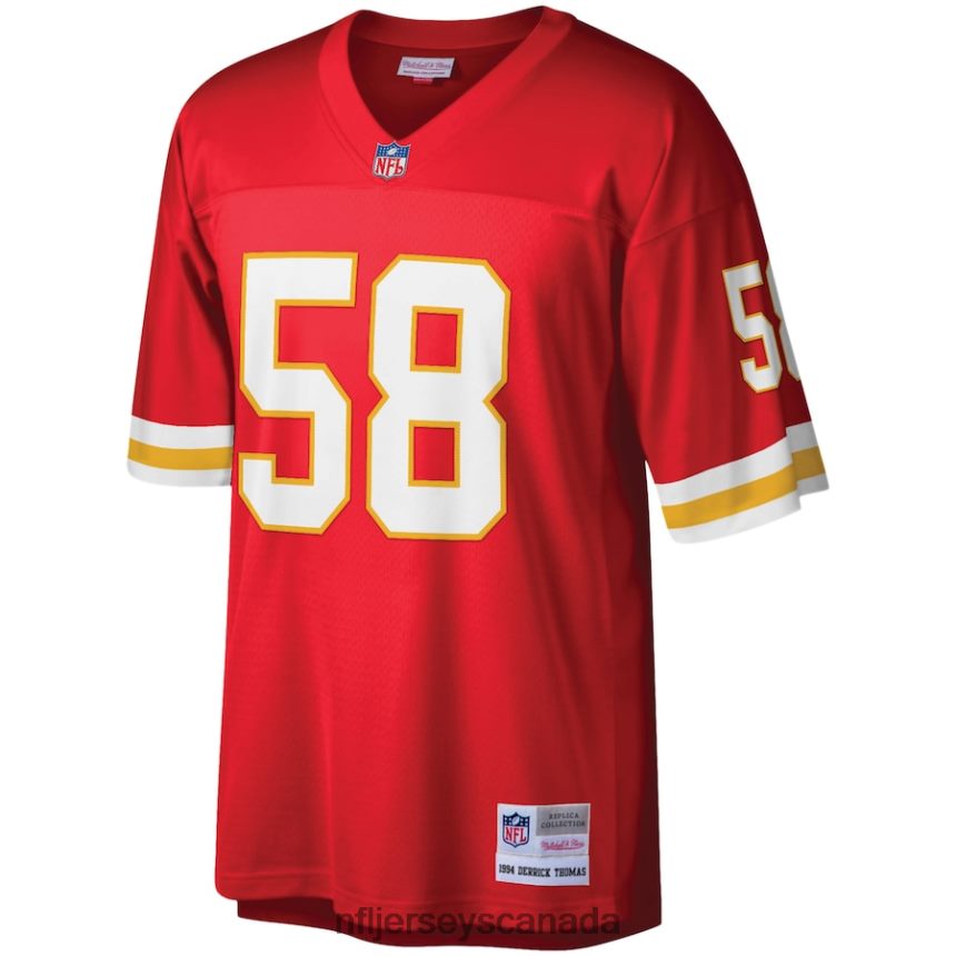 Men Kansas City Chiefs Derrick Thomas Mitchell  Ness Red 1994 Legacy Replica Jersey Clothing NFL TBXFR61985