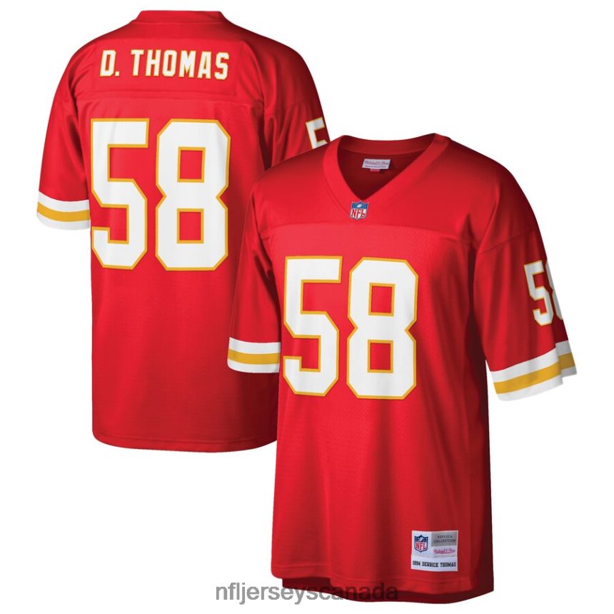 Men Kansas City Chiefs Derrick Thomas Mitchell  Ness Red Retired Player Legacy Replica Jersey Clothing NFL TBXFR63577