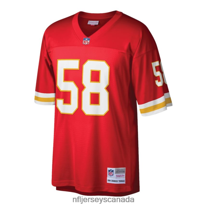 Men Kansas City Chiefs Derrick Thomas Mitchell  Ness Red Retired Player Legacy Replica Jersey Clothing NFL TBXFR63577