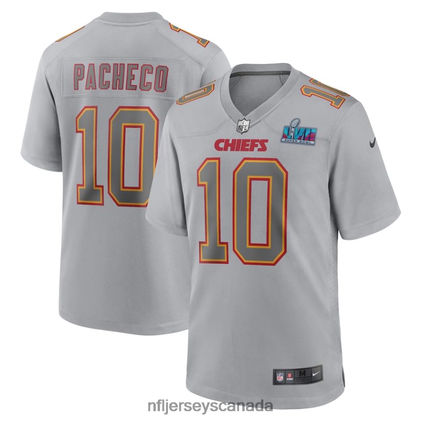Men Kansas City Chiefs Isiah Pacheco Nike Gray Super Bowl LVII Patch Atmosphere Fashion Game Jersey Clothing NFL TBXFR6173