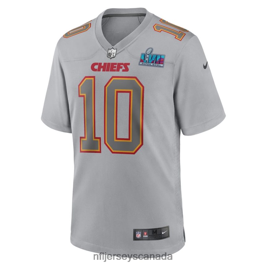 Men Kansas City Chiefs Isiah Pacheco Nike Gray Super Bowl LVII Patch Atmosphere Fashion Game Jersey Clothing NFL TBXFR6173