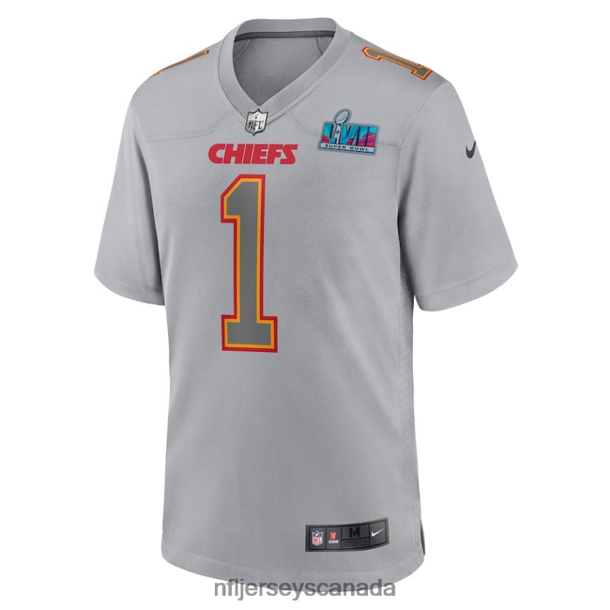 Men Kansas City Chiefs Jerick McKinnon Nike Gray Super Bowl LVII Patch Atmosphere Fashion Game Jersey Clothing NFL TBXFR61964