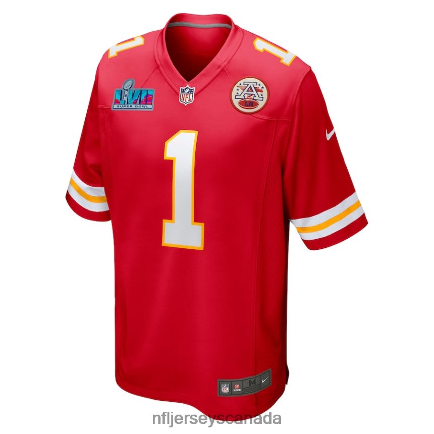 Men Kansas City Chiefs Jerick McKinnon Nike Red Super Bowl LVII Patch Game Jersey Clothing NFL TBXFR61782