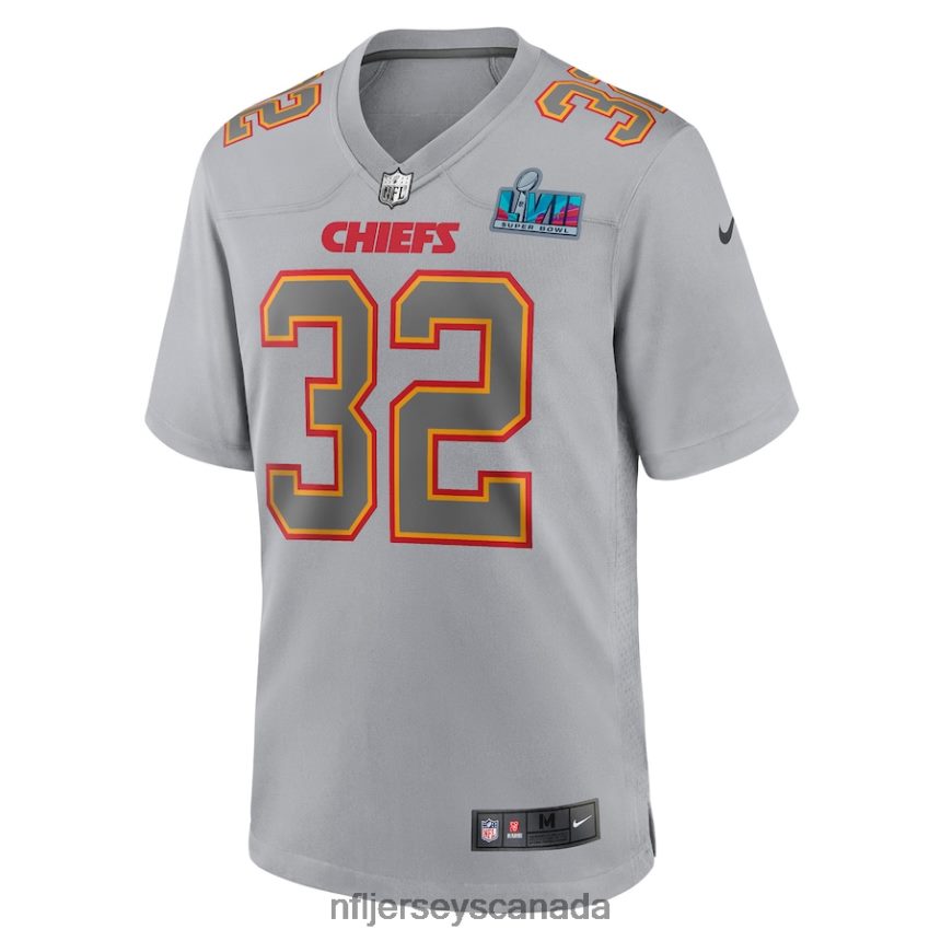 Men Kansas City Chiefs Nick Bolton Nike Gray Super Bowl LVII Patch Atmosphere Fashion Game Jersey Clothing NFL TBXFR6429