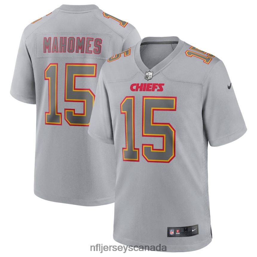 Men Kansas City Chiefs Patrick Mahomes Nike Gray Atmosphere Fashion Game Jersey Clothing NFL TBXFR62341