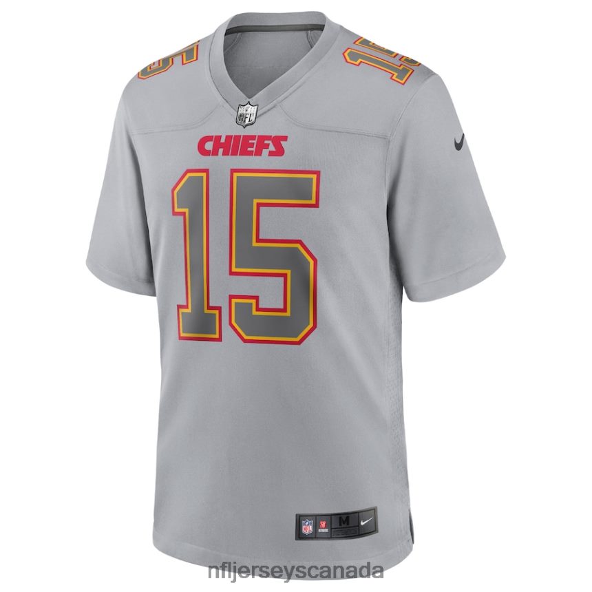 Men Kansas City Chiefs Patrick Mahomes Nike Gray Atmosphere Fashion Game Jersey Clothing NFL TBXFR62341
