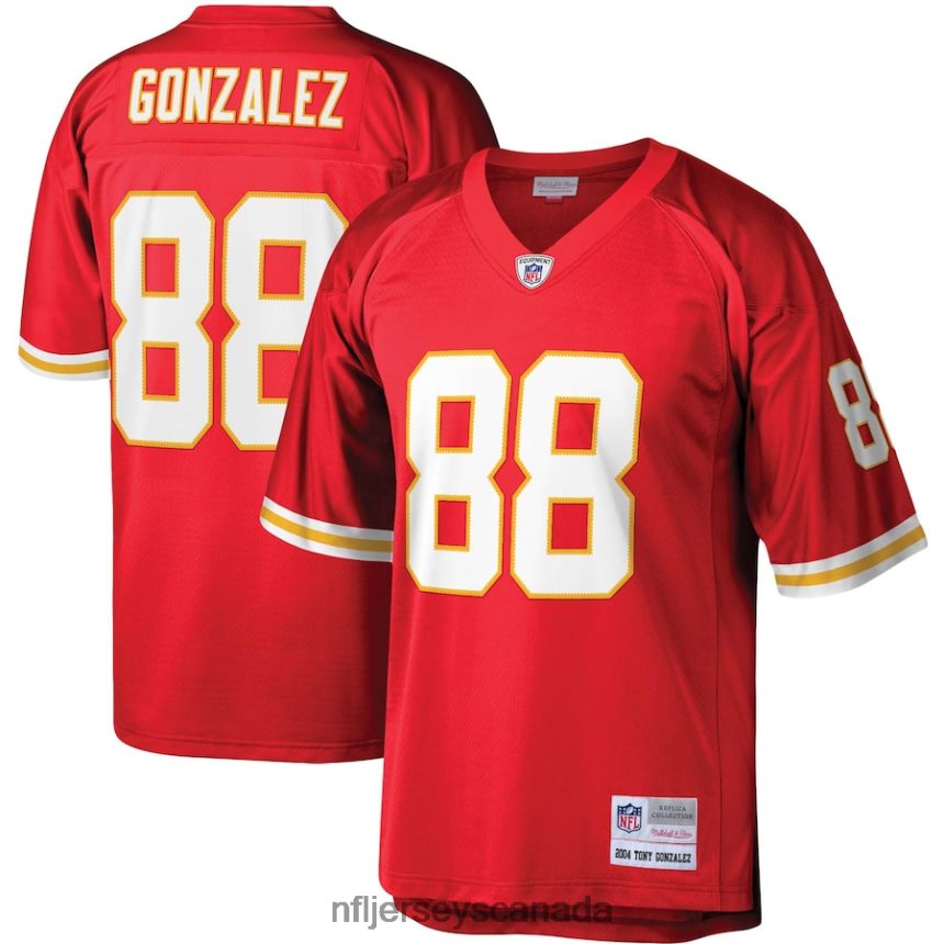 Men Kansas City Chiefs Tony Gonzalez Mitchell  Ness Red 2004 Legacy Replica Jersey Clothing NFL TBXFR61534