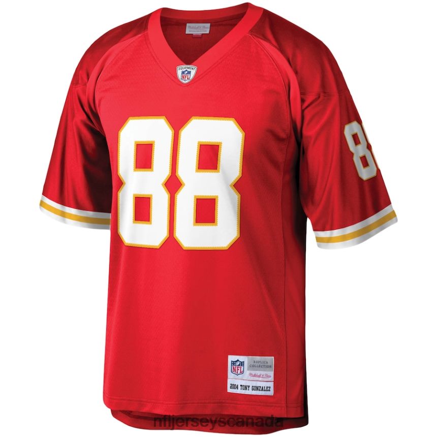 Men Kansas City Chiefs Tony Gonzalez Mitchell  Ness Red 2004 Legacy Replica Jersey Clothing NFL TBXFR61534