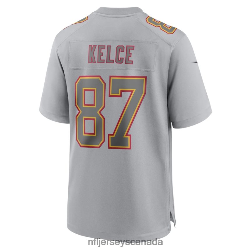 Men Kansas City Chiefs Travis Kelce Nike Gray Super Bowl LVII Patch Atmosphere Fashion Game Jersey Clothing NFL TBXFR6109