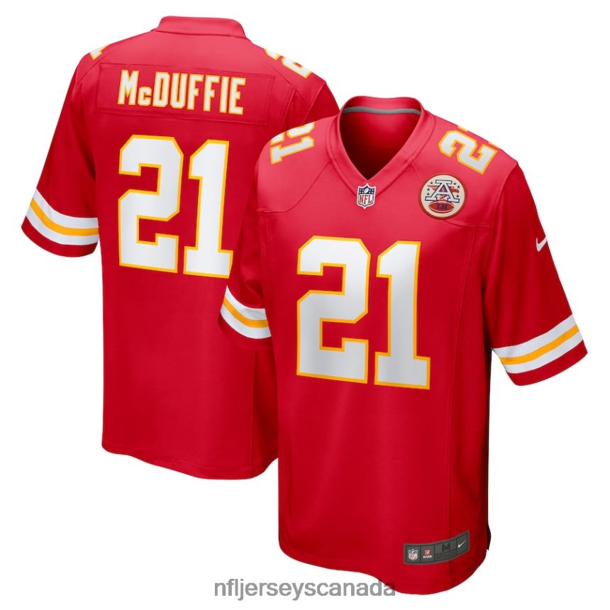 Men Kansas City Chiefs Trent McDuffie Nike Red Game Player Jersey Clothing NFL TBXFR62420