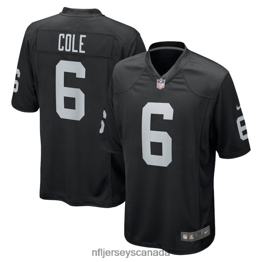 Men Las Vegas Raiders AJ Cole Nike Black Game Jersey Clothing NFL TBXFR65342
